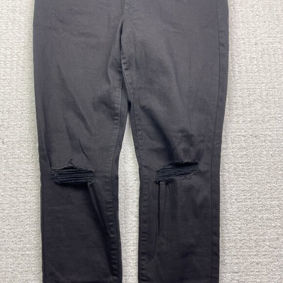 Y2K Garage Denim Black Jeans Juniors Size 13 Distressed Raw Hem Skater Grunge - Picture 6 of 12